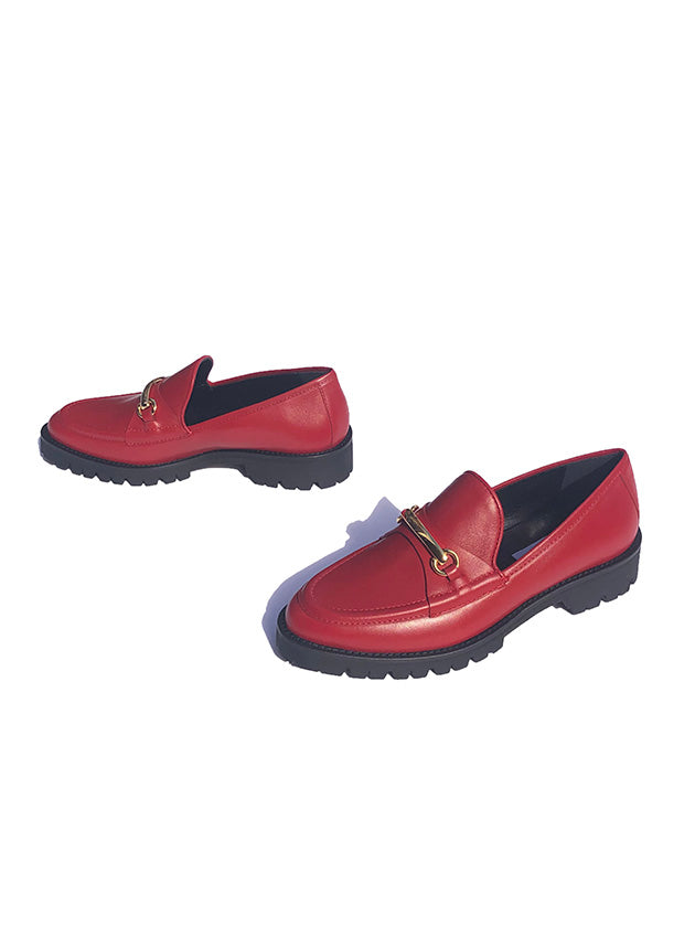 Red and Gold Loafers