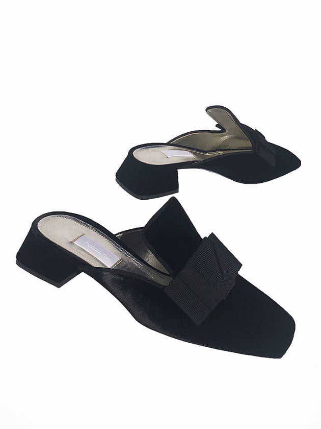 Prada velvet mules clearance