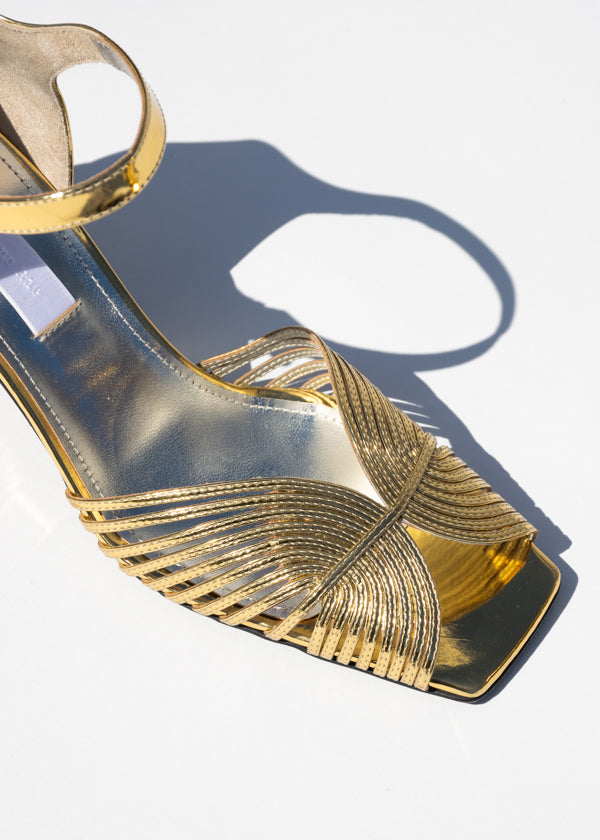 Suzanne Rae HIgh 70s Sandal Gold