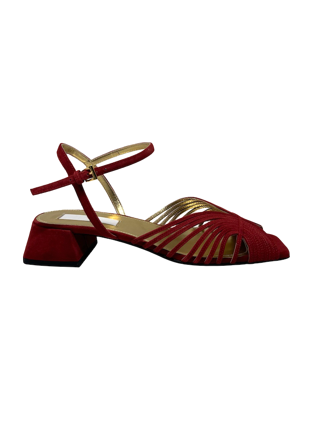 suede low 70s sandal rust – Suzanne Rae