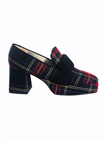 écossais platform loafer