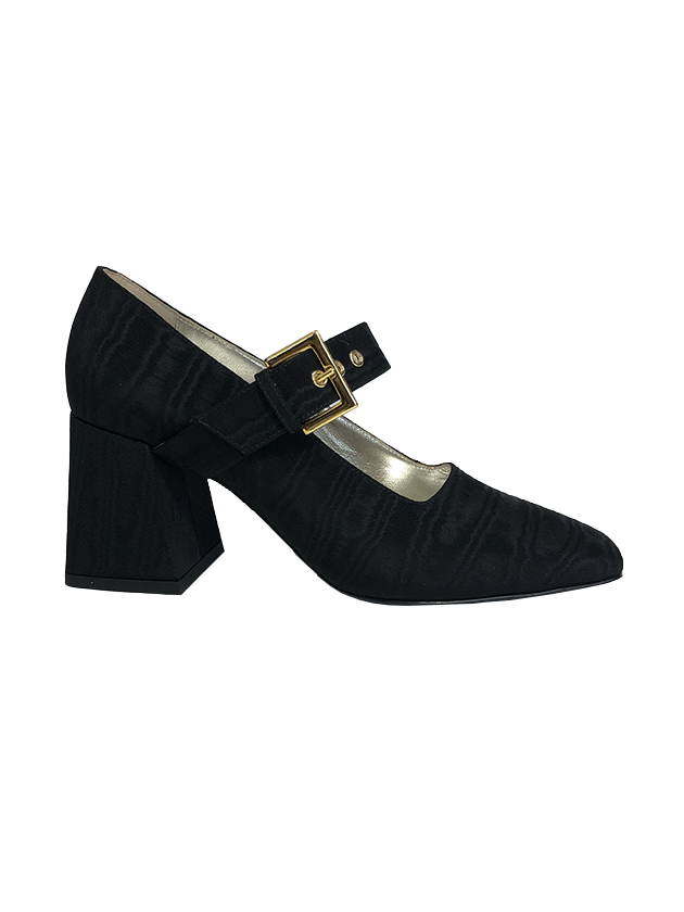 NEW! high closed maryjane black moire – Suzanne Rae